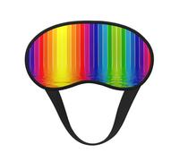 Rainbow Striped Print Blindfold Sleep Mask, 100% Block Light Eye Sleep Shade Cover Eye Masks with Adjustable Strap