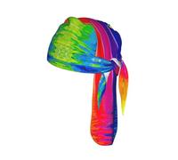 Rainbow Striped Print Skull Headwrap Under Helmet Cycling Cap Lightweight Quick Dry Adult Gift One Size