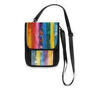 Rainbow Striped Travel Wallet Passport Holder Passport Wallet Slim Lightweight Crossbody Bag with Adjustable Strap