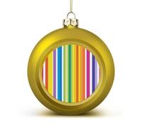 Rainbow Stripes Colorful Christmas Balls for Tree Decoration PC Baubles Hanging Ornaments Festive Decor 2PCS