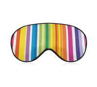 Rainbow Stripes Colorful Lightweight Sleep Masks Funny Blocking Eye Mask for Sleeping with Adjustable Strap