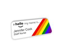 Rainbow Stripes LGBT Logo Hello My Name is Name Badge 76 x 32 mm Doctor Student Doctor GP Healthcare Assistant Nurse Practitioner Clinical Medical