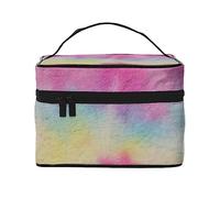 Rainbow Stripes Travel Makeup Bag - Elegant and Spacious Cosmetic Organizer for On-The-Go