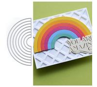Rainbow Strips Die Cuts for Card Making, Fan-Shaped Metal Cutting Dies for Paper Scrapbooking, DIY Stencils for Album Party Wedding Festivals Decoration, KDQ1098