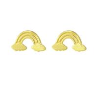 Rainbow Stud Earrings Brushed (925 Silver) Gold/Silver, Love, Cute, Anniversary, Lead-Nickel-Cadmium Free Petite Cute Studs (Gold)