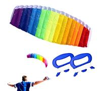 Rainbow Stunt Kite 1.4m Double Line Power Kite Flying Tools Rainbow Stunt Sports (Line Board Random Color) Kids Power Parachute Kites for Adults