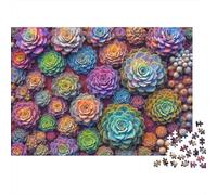 Rainbow Succulent Collection 1000 Pc Jigsaw Puzzle Beautiful Scenery Adults Family Cardboard Indoor Activity Mindfulness Gift 70x50cm/1000pcs