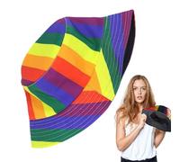 Rainbow Sun Hat, Rainbow Fisherman's Hat | Rainbow Fisherman's Hat Women Men Rainbow Bucket Hat, Unisex Sun Protection Hat, Packable Beach Gear Fine Hat Vivid Bucket Adult Women Men, As a