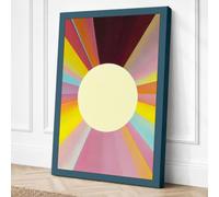 Rainbow Sunburst Geometric Canvas Wall Art Print 24x16 Inch (61 x 41 cm)