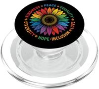 Rainbow Sunflower Kindness Peace Equality Pride PopSockets PopGrip for MagSafe