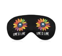Rainbow Sunflower Love is Love LGBT Gay Sleep Mask Soft Eye Mask Eye Cover Eyeshade Blindfold with Adjustable Strap