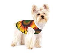 Rainbow Sunflowers print Tshirts for Small Dogs Dog's Fashion Shirt Breathable Sleeveless Shirts for Small Dogs