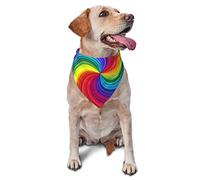 Rainbow Swirl Printed Dog Bandana, Triangle Pet Scarf Pet Bibs Kerchief Accessories for Small Medium Large Pets