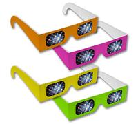 Rainbow Symphony Diffraction Grating Glasses - Assorted Neon Colors, Package of 25