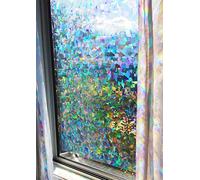 Rainbow Symphony- Rainbow Suncatcher Window Film, Crystal Patterned Window Clings, 24" X 36" Panel, Made in USA