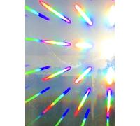 Rainbow Symphony - Rainbow Suncatcher Window Film, Diffraction Window Film, Stained Glass Window Cling, Holographic Prismatic Film, Spectra Star Pattern, 12" x 18", Made in USA