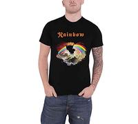 Rainbow T Shirt Rising Band Logo Official Mens Black S