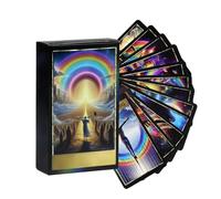 Rainbow Tarot Cards, Intuitive Beginners Classic Deck, Empowering Ancient Symbolism with Full English Guidebook, Exquisite Design Event Favors Board Game for Divination