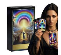 Rainbow Tarot Deck - 78-Card Antique Style Intuitive Tarot Set | Full English Version For Divination, Rituals & Spiritual Practice | Portable Board Game For Beginners & Party Use