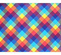 Rainbow Tartan Multicolored 100% Cotton 145cm Wide Digitally Printed Fabric for Crafting, Sewing, Patchwork, Dressmaking