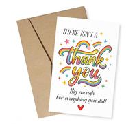 Rainbow Thanyou Card with Brown Envelope, Thank You Cards with Envelopes for Appreciation Messages, Elegant Cards and Envelopes, Thank You Gifts for Women Friends Teachers Appreciation Occasions