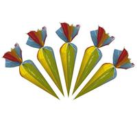 Rainbow Theme Sweet Cone Bags and Twist Ties - Ideal for party, treats, sweets, chocolate, candy, snacks (50)