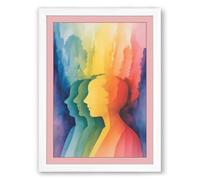 Rainbow Thoughts Within Modern Framed Wall Art Print A4 (29.7×21cm) White, Wall Decor for Living Room, Bedroom, Office & Home, Ready to Hang, Art Gift