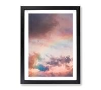Rainbow Through The Clouds In Abstract Modern Framed Wall Art Print, Ready to Hang Picture for Living Room Bedroom Home Office Décor, Black A3 (34 x 46 cm)