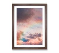Rainbow Through The Clouds In Abstract Modern Framed Wall Art Print, Ready to Hang Picture for Living Room Bedroom Home Office Décor, Walnut A2 (64 x 46 cm)