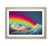 Rainbow Through The Clouds Vol.2 H1022 Framed Print for Living Room Bedroom Home Office Décor, Wall Art Picture Ready to Hang, Oak A2 Frame (64 x 46 cm)