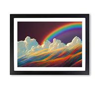 Rainbow Through The Clouds Vol.4 H1022 Framed Print for Living Room Bedroom Home Office Décor, Wall Art Picture Ready to Hang, Black A2 Frame (64 x 46 cm)