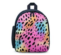 Rainbow Tie Dye Animal Spots Print Cute Backpack Small Daily Daypack Travel Shoulder Bag with Adjustable Strap Funny Graphic