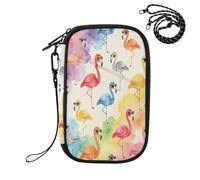 Rainbow Tie-dye Flamingo Pattern RFID Blocking Family Passport Holder, Waterproof Travel Document Organizer Wallet for Women Men, Credit Card Case Travel Essentials