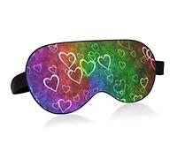 Rainbow Tie Dye Hearts Bird Eye Fabric Sleep Mask, Blindfold, Super Smooth Eye Mask