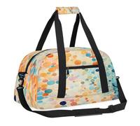 Rainbow Tie Dye Kids Overnighter Duffel Bags for Boys, Carry-On Size Sports Gym Bag with Front Zipper Pocket for School Practice or Overnight Travel Weekender Sleepover Tote Bag, Fashion Polka Dot