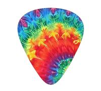 Rainbow Tie Dye-Red Printed Custom 12 Pieces Guitar Pick In A Box,The Pick Makes Sound Clear, Ukulele, Electric Bass (0.46 0.71 0.96mm)