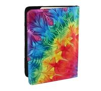 Rainbow Tie Dye-Red Printed Passport Holder - 6.5 x 4.5 Inch RFID Blocking Travel Wallet,Stylish Passport Cover,Lightweight Document Organizer for Cards