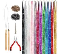 Rainbow Tinsel Hair Extension Kits For Party Hairstyles Accessories Tools Tinsel Hair Extensions Photo Props