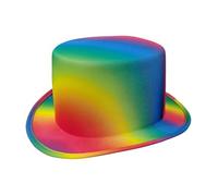 Rainbow Top Hat for Adults, Stage Performance Costume | lightweight EVA knit, wear resistant, retro elegant look, unisex head fit, party focus accent