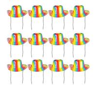 Rainbow Top Hats - Pack of 12 - Plastic Top Hats with Rainbow Print - Pride Month Pride Events Pride Marches Fancy Dress Costume Accessory