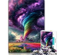 Rainbow Tornado 1000 Pieces Jigsaw Puzzles for Adults And Teens,Stress Reliever Difficult Challenge Deal As Gifts for The Whole Family (38x26cm)