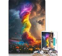 Rainbow Tornado Jigsaw Puzzles for Adults 1000 Pieces,Stress Reliever Difficult Challenge Suitable for Desktop Decoration 50x75cm