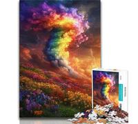 Rainbow Tornado JigsawPuzzle 1000 Pieces for Adults,Challenging To Complete But Fun And Humorous Unique Home Decor And Gifts (38x26cm)