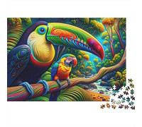 Rainbow Toucan in Amazon Rainforest Jigsaw Puzzles Puzzle for Adults Kids. 1000 Pieces Whimsical Challenge Toy Educational Game Home Decoration for Adults& Kids Age 14 Years Up 70x50cm/1000pcs