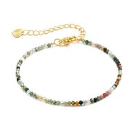 Rainbow Tourmaline Pearl Crystal Bracelet, 3mm Beaded Delicate Minimalist Jewelry, Dainty Stackable Bracelet for Women, S, terylene, no gemstone