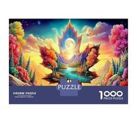 Rainbow Train 1000 Pc Abstract Sun Eco-Friendly Paper Premium Jigsaw Puzzle for Adults Educational Decompression Game Wall Decoration Gift Idea 52x38cm/1000pcs