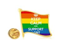 Rainbow Transgender Bisexuals Flag LGBT Golden Metal Flag Lapel Pin Badge