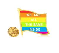 Rainbow Transgender LGBT Golden Metal Flag Lapel Pin Badge