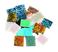 Rainbow Transparent Stained Glass Sheet, Iridescent Transparent Textured Stained Glass COE90 Dichroic Glass Scrap Fusible Glass for DIY Projects Arts Crafts and Home Decoration