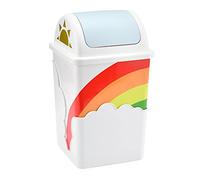 Rainbow Trash Can for Kids Room Decor - Round Desktop Bin, Creative Garbage Container, Cute Waste Bin for Home, Fun Rubbish Holder, Colorful Waste Basket